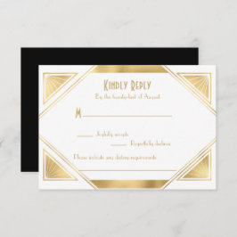Placa RSVP de Excelente chic Elegante Gatsby Art D