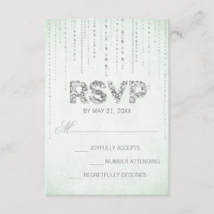 Placa RSVP de Exposição de Casamento da Mint e Sil