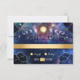 Placa RSVP de Fase da Lua Celestial