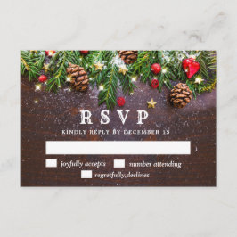 Placa RSVP de Feriado Russo de Filial Pine Cones