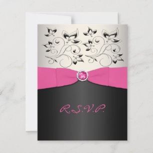 Placa RSVP de Fita, Preta, Impressa