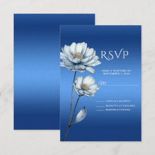 Placa RSVP de Flores de Água Azul