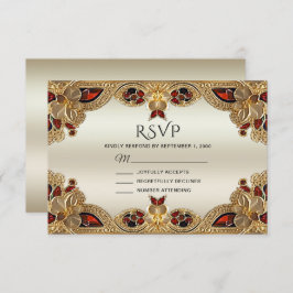 Placa RSVP de Gemstone Splendor Vermelho Flores de
