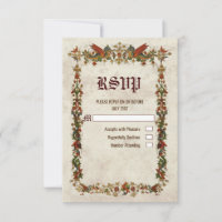 Placa RSVP de Idade Média da Renascença Medieval