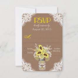 Placa RSVP de Lace Lace Mason Jar