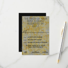 Placa RSVP de Lining de Silver de Casamento