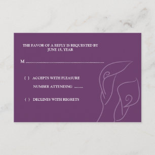 Placa RSVP de Lírios de Calla Purple