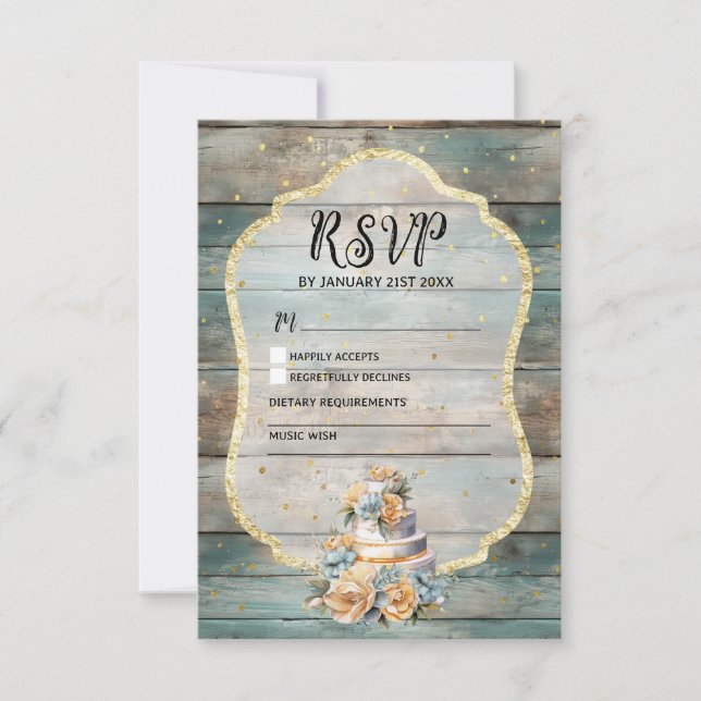 Placa RSVP de Madeira chique Pastel (Frente)