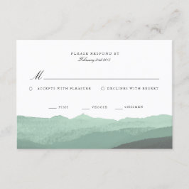 Placa RSVP de Montanha Moderna de Watercolor