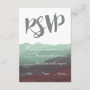 Placa RSVP de Montanha Moderna de Watercolor