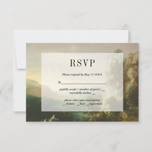 Placa RSVP de Painterly Landscape Vintage (Frente)