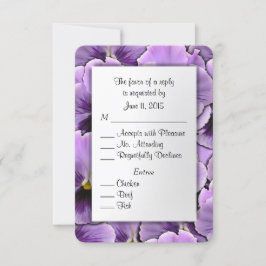 Placa RSVP de Pansy Púrpura com opções de entrada