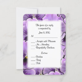 Placa RSVP de Pansy Púrpura com opções de entrada