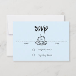 Placa RSVP de Penmanship Azul-Nuvem