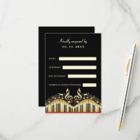 Placa RSVP de Piano abstrato