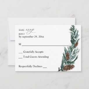Placa RSVP de Pinho de inverno Cone & Tree Greener