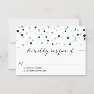 Placa RSVP de Pontos de Confetti primavera Mint Co