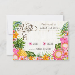 Placa RSVP de Praia Rustic Beach Casada Havaiana