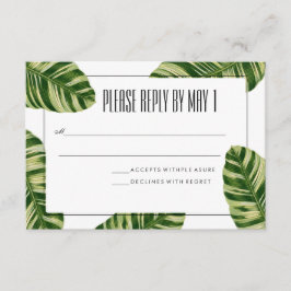 Placa RSVP de Praia Tropical Palm Tree