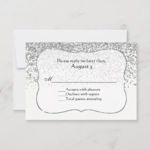 Placa RSVP de Propósito do Silver Glitter