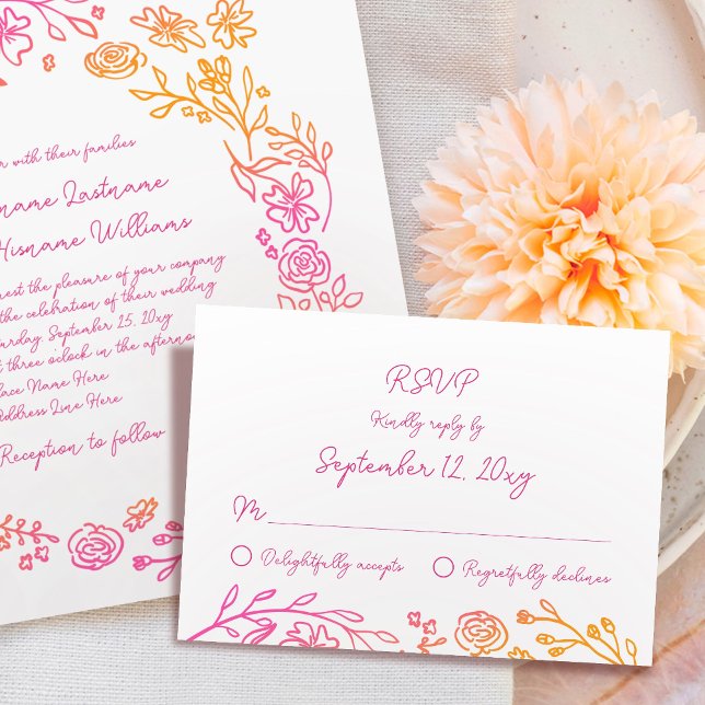 Placa RSVP de Quadro Verde Ilustrada à Mão Branca (Criador carregado)