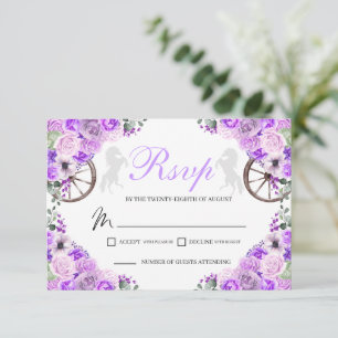 Placa RSVP de Quinceanera para Lilac Purple Wester
