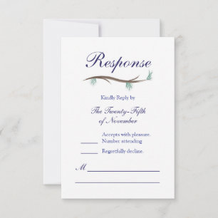 Placa RSVP de Ramais Românticos de Árvore de Neve