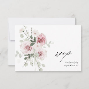 Placa RSVP de Refeição Floral e Eucalyptus Cor-d