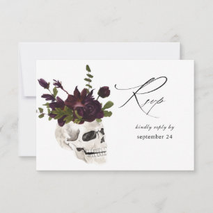 Placa RSVP de Refeições do Halloween Purple Flor
