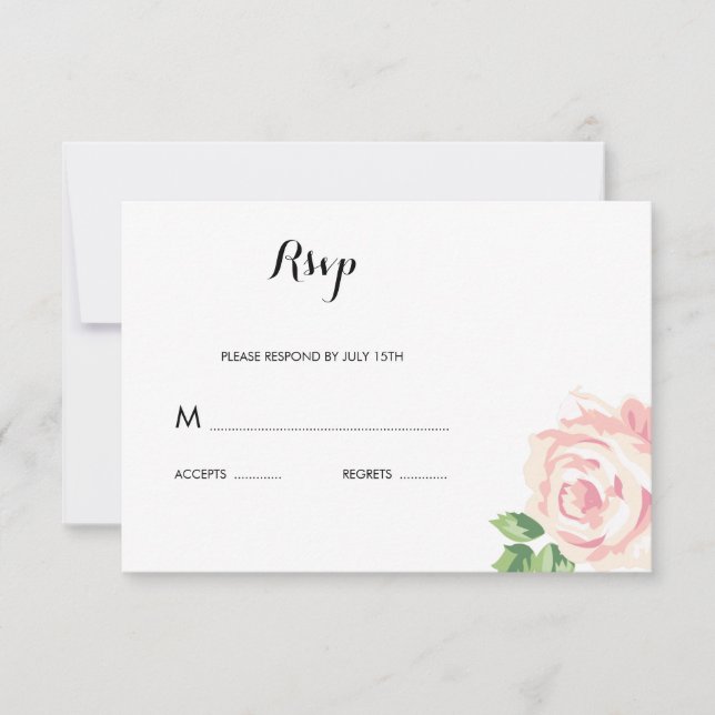 Placa RSVP de Resposta de Casamento de Rosas Vinta (Frente)