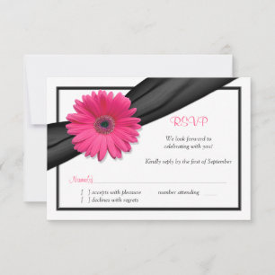 Placa RSVP de Resposta de Faixa Preta de Gerbera R