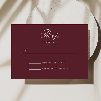 Placa RSVP de Resposta do Burgundy Merlot