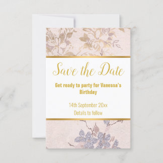 PLACA RSVP DE RESPOSTA FLORAL AZUL PINK ELEGANTE