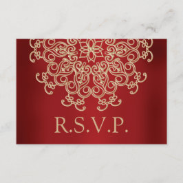 PLACA RSVP DE RESPOSTA INDIANA VERMELHA E DOURADA