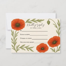 Placa RSVP de Reverso Poppy