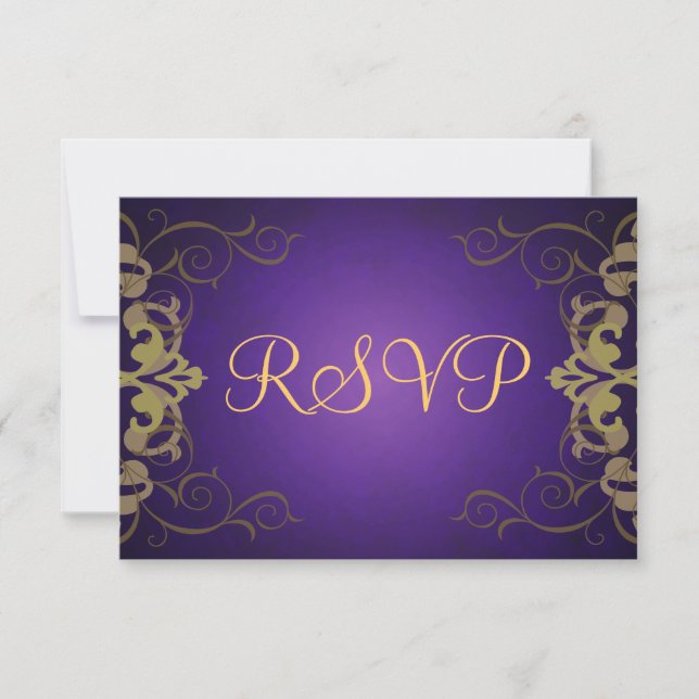 Placa RSVP de Rolagem Roxo e Dourada (Frente)