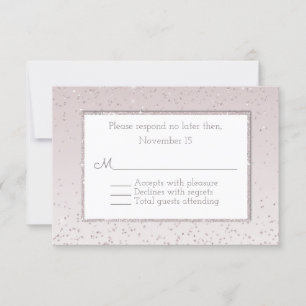 Placa RSVP de rosa Blush Glitter e Shine Weding