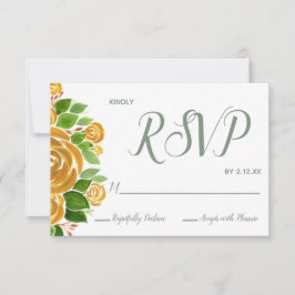 Placa RSVP de Rosa Dourada