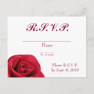 Placa RSVP de rosa vermelha