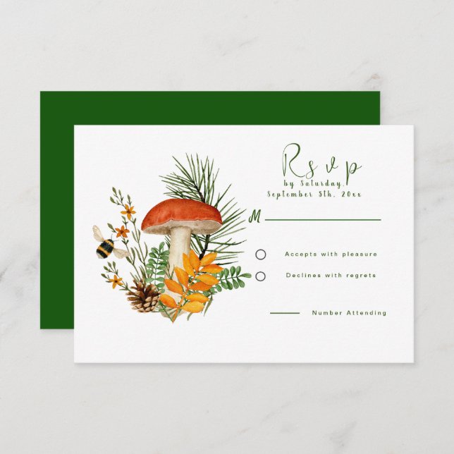 Placa RSVP de Salto de Floresta (Frente/Verso)