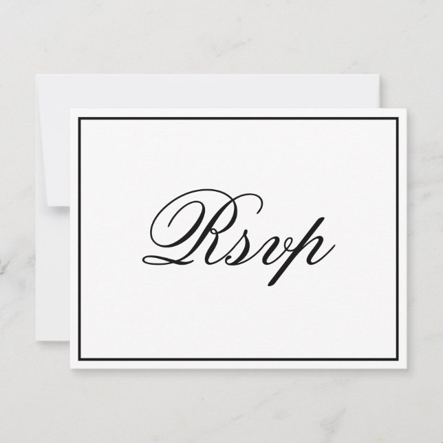 Placa RSVP de Script Elegante (Frente)