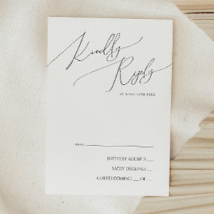 Placa RSVP de Script Minimalista Whimsical