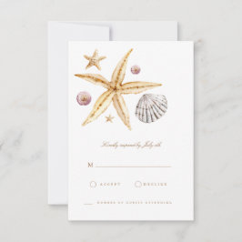 Placa RSVP de Shell Tropical Beach Ocean