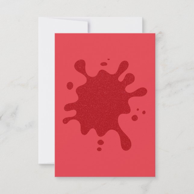 Placa RSVP de Splash Vermelho de Tomato Personaliz (Frente)