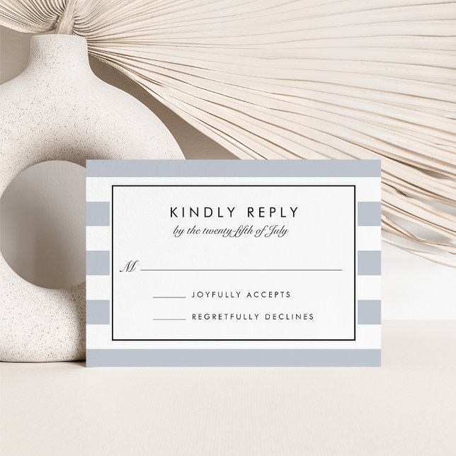 Placa RSVP de Stripe Metro | CINZAS (Criador carregado)