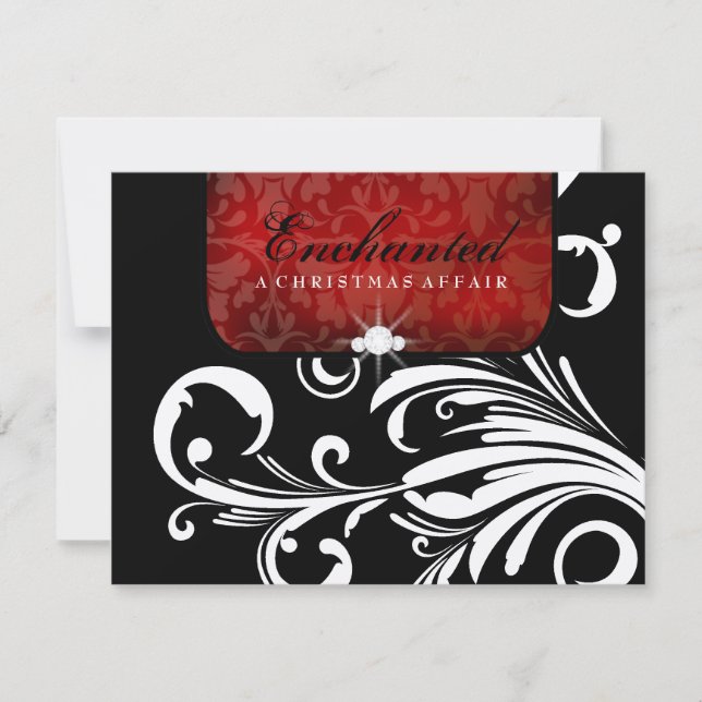 Placa RSVP de Swirls Vermelhas Encantadas com 311 (Frente)