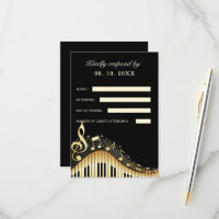 Placa RSVP de Teclado Piano abstrato