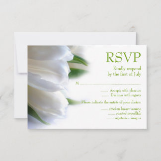 Placa RSVP de Tulipas Brancas