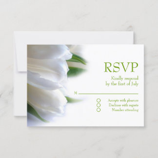 Placa RSVP de Tulipas Brancas