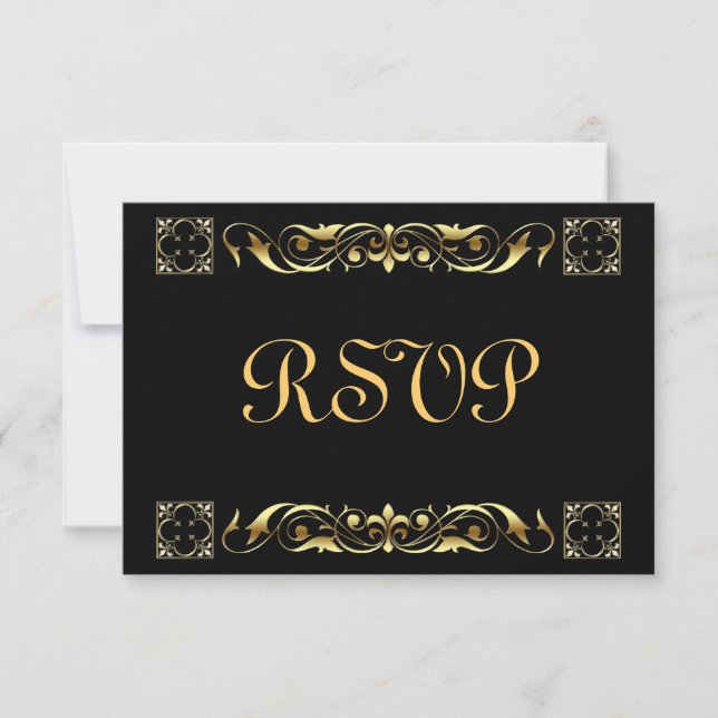 Placa RSVP de Vidro Preto Imperador (Frente)